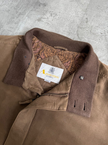 1990s Aquascutum Moleskin Brown Bomber