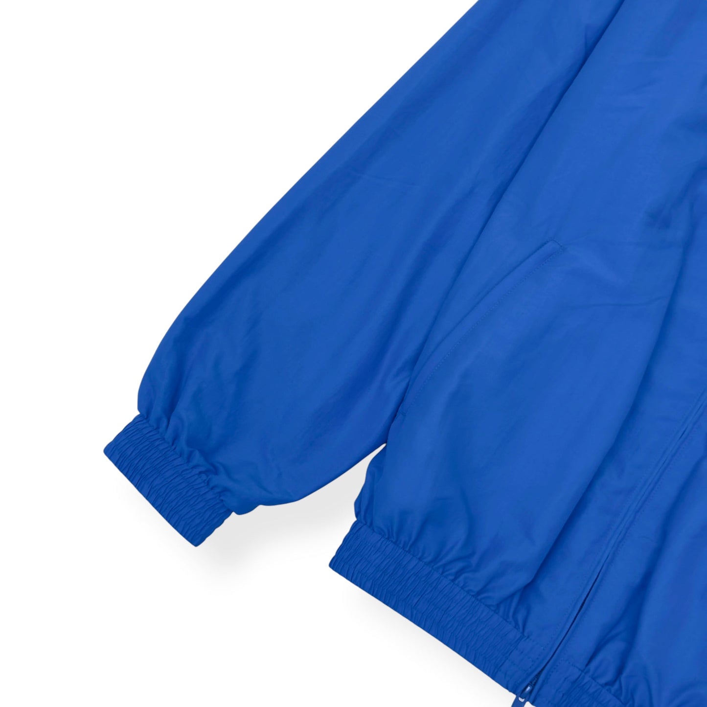 BALENCIAGA WARDROBE OVERSIZED B LOGO ZIP WINDBREAKER JACKET BLUE 46 / S | Small, Blue