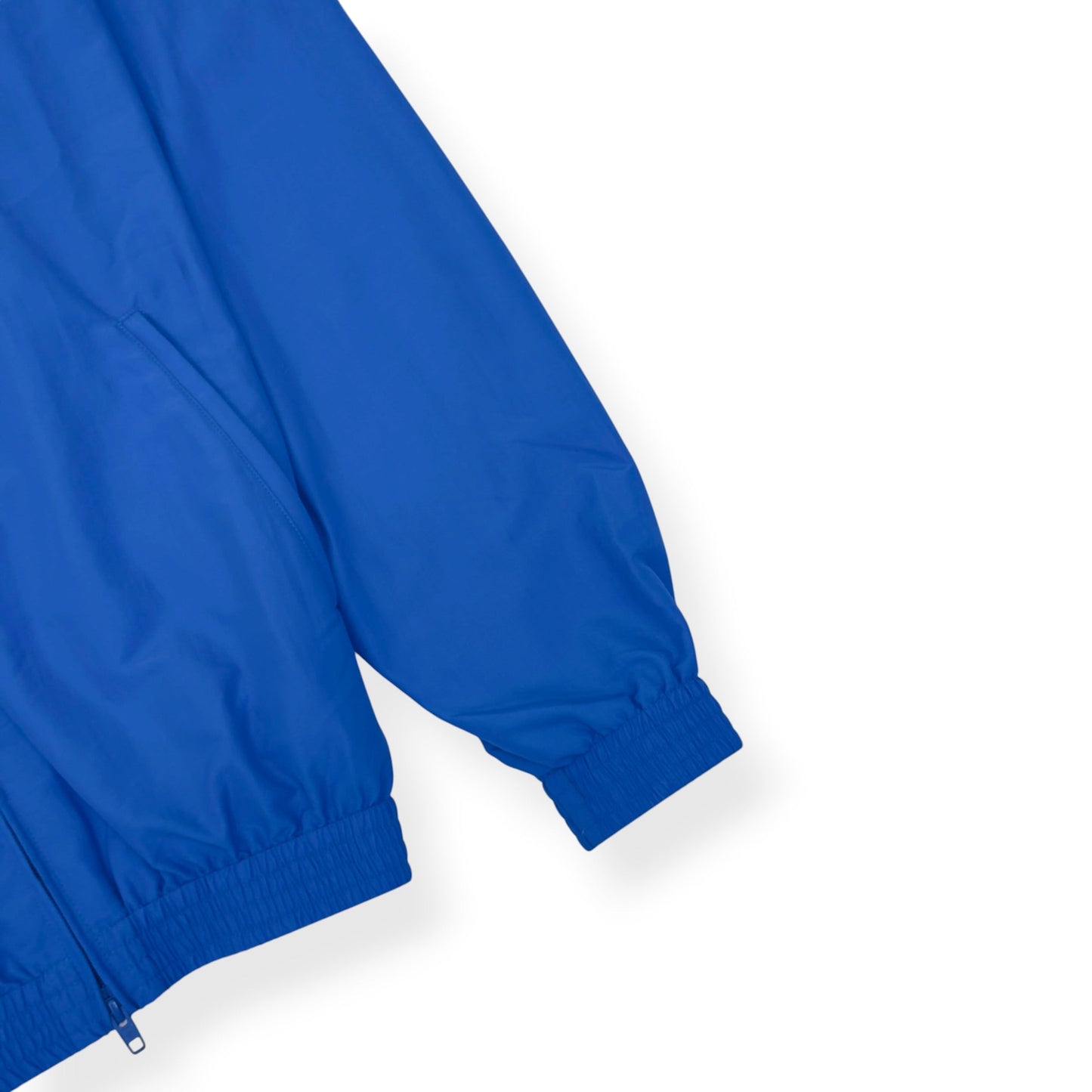 BALENCIAGA WARDROBE OVERSIZED B LOGO ZIP WINDBREAKER JACKET BLUE 46 / S | Small, Blue