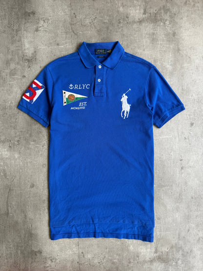Polo Ralph Lauren Blue Flag Crest Logo Polo Shirt