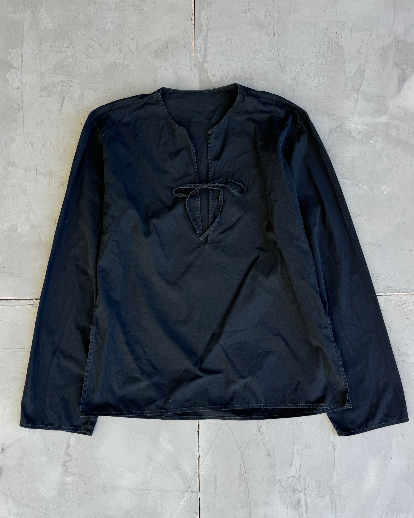 Yves Saint Laurent 90's Rive Gauche Black Cotton Blouse Shirt - M