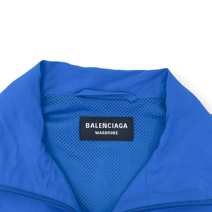 BALENCIAGA WARDROBE OVERSIZED B LOGO ZIP WINDBREAKER JACKET BLUE 46 / S | Small, Blue
