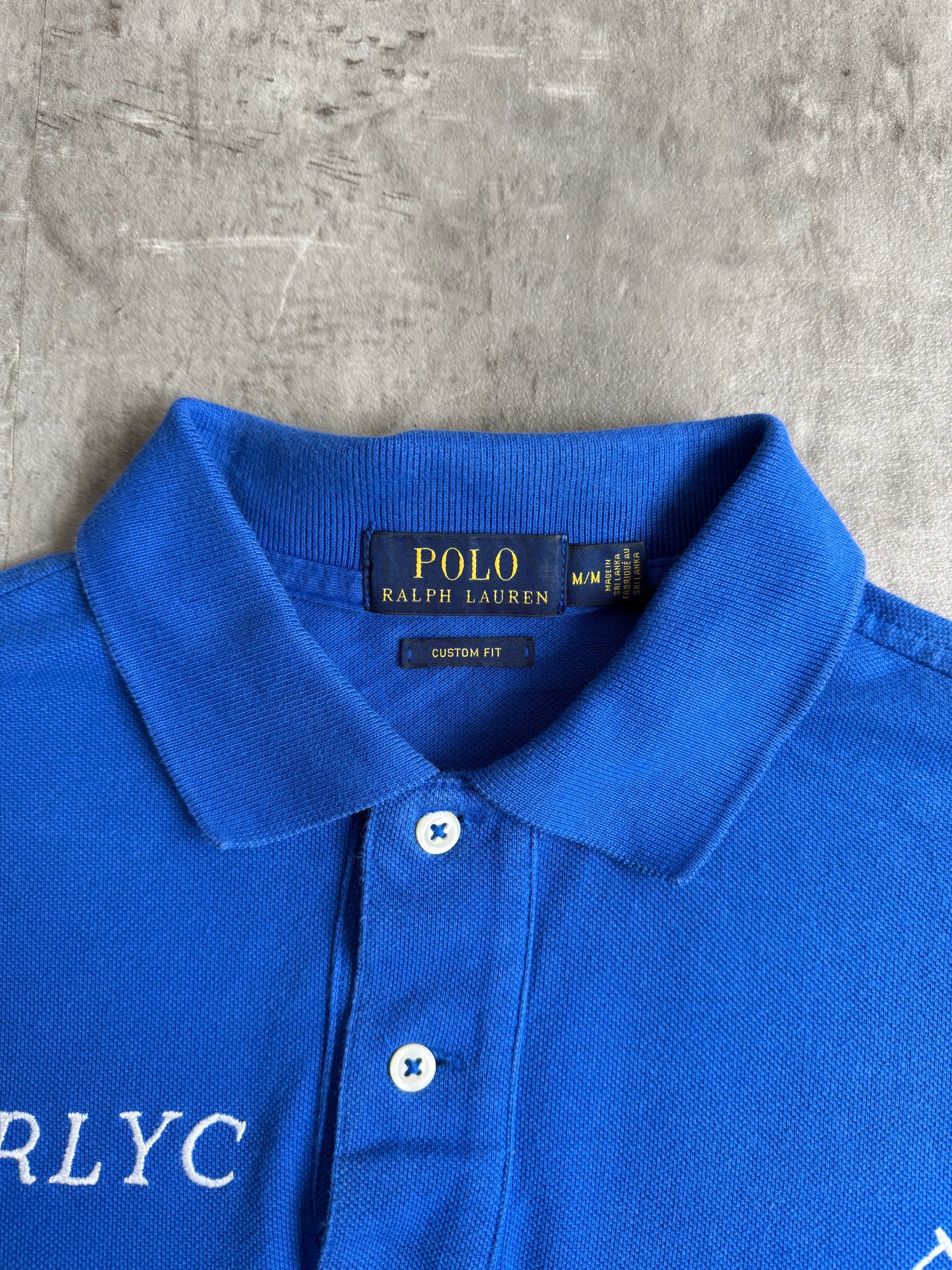 Polo Ralph Lauren Blue Flag Crest Logo Polo Shirt