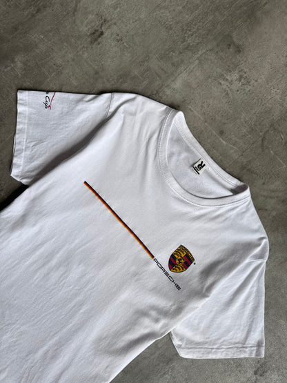 White Porsche Spellout Graphic Tee