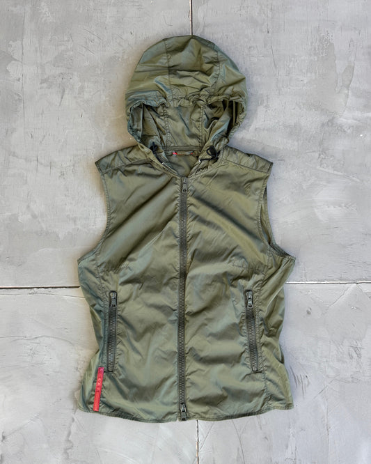 Prada Sport SS00 Nylon Hooded Vest - M