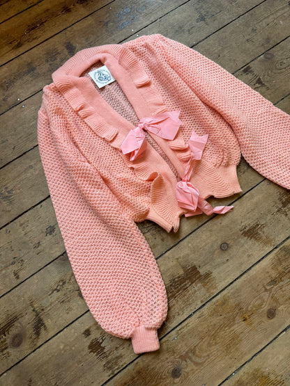 Vintage Pink Bow Cardigan