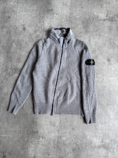 A/W2013 Stone Island Nylon Metal Hooded Zip Knit Sweater