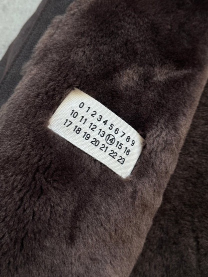 A/W 2007 Maison Margiela Shearling 5 Zip Moto Cafe Racer | Small, Brown