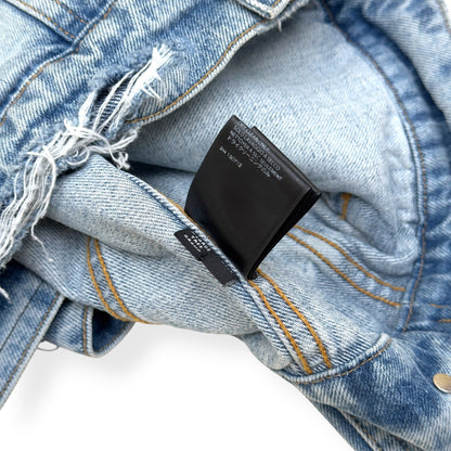 AMIRI X PLAYBOY MAGAZINE DISTRESSED DENIM JACKET BLUE XL | XL, Blue