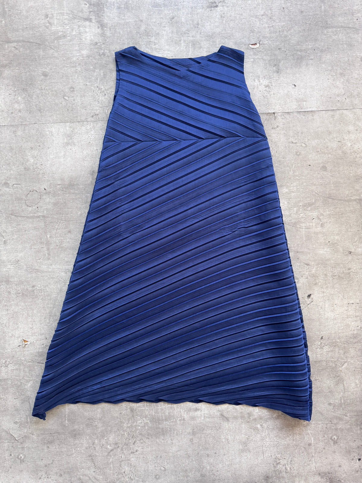 S/S 2008 Issey Miyake Cross Pleat Maxi Dress | O/S, Navy