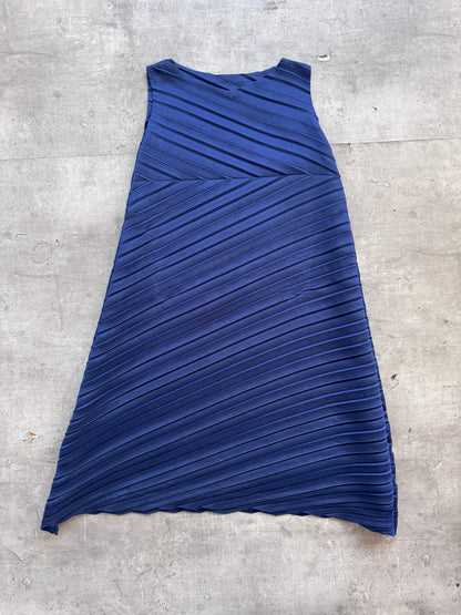 S/S 2008 Issey Miyake Cross Pleat Maxi Dress | O/S, Navy