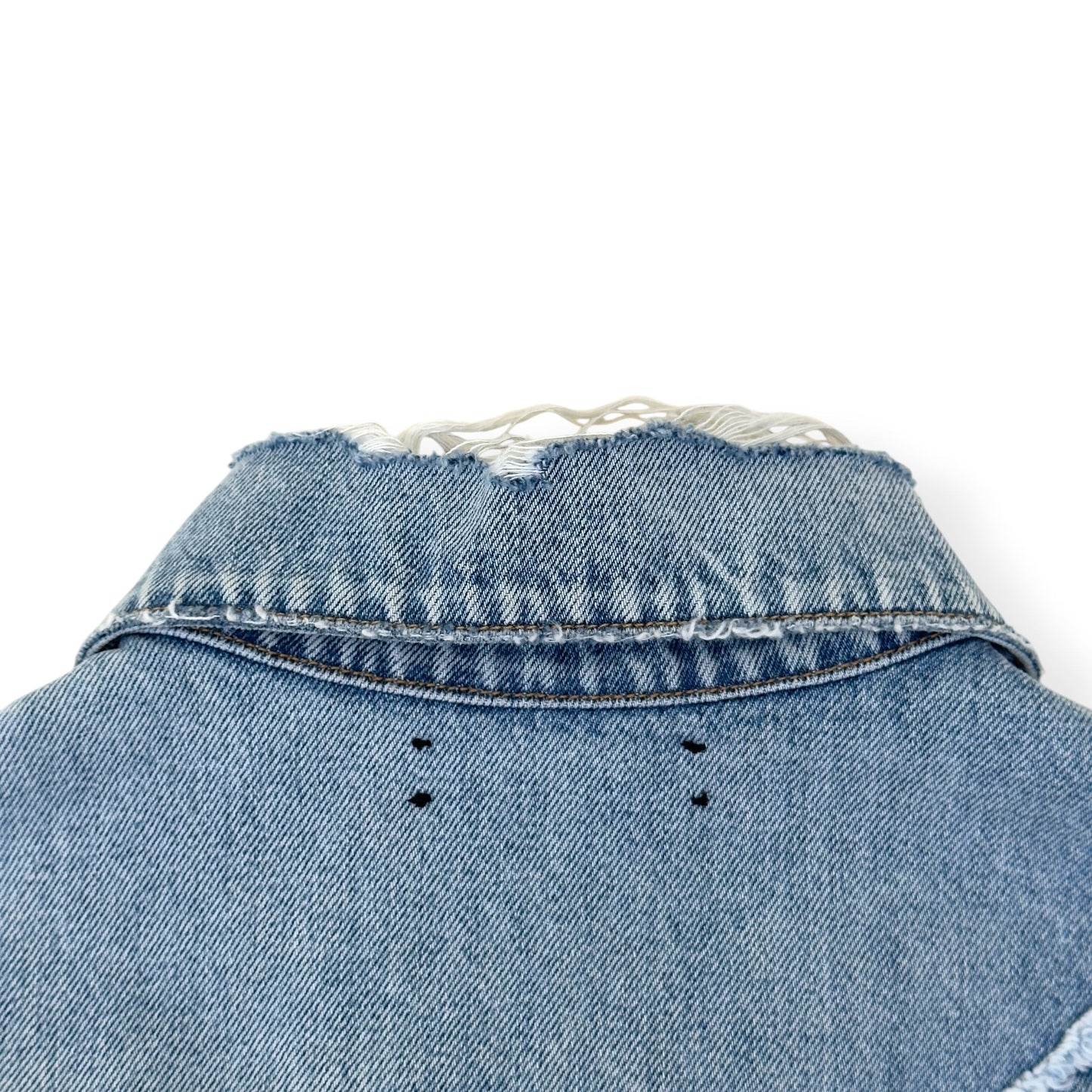 AMIRI X PLAYBOY MAGAZINE DISTRESSED DENIM JACKET BLUE XL | XL, Blue