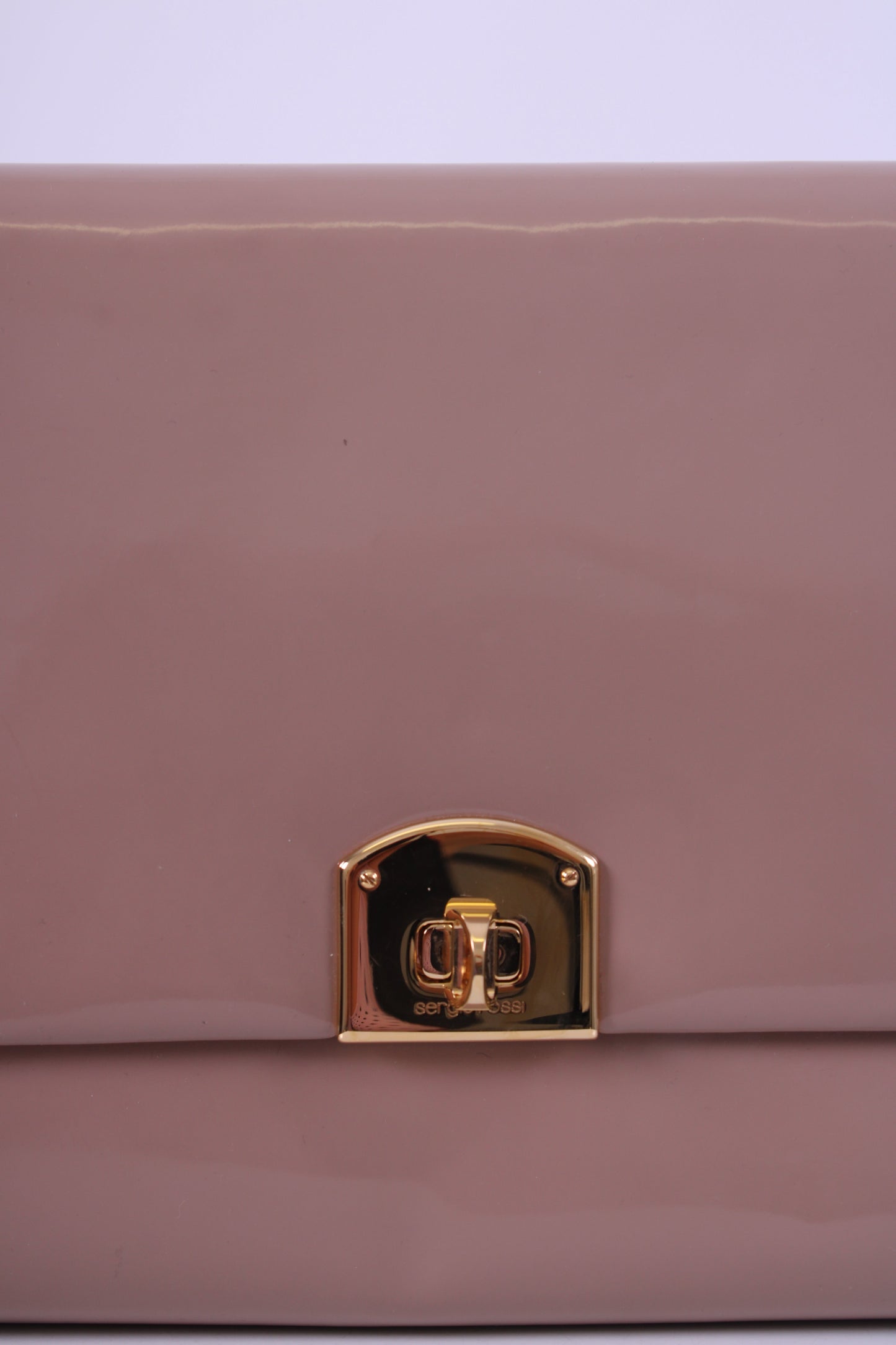 Sergio Rossi Patent Clutch Nude | O/S, Gold