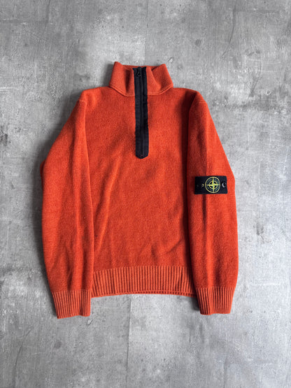S/S2006 Stone Island Burnt Orange 1/4 Zip Knit Sweater