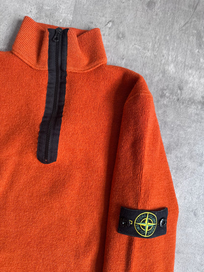 S/S2006 Stone Island Burnt Orange 1/4 Zip Knit Sweater