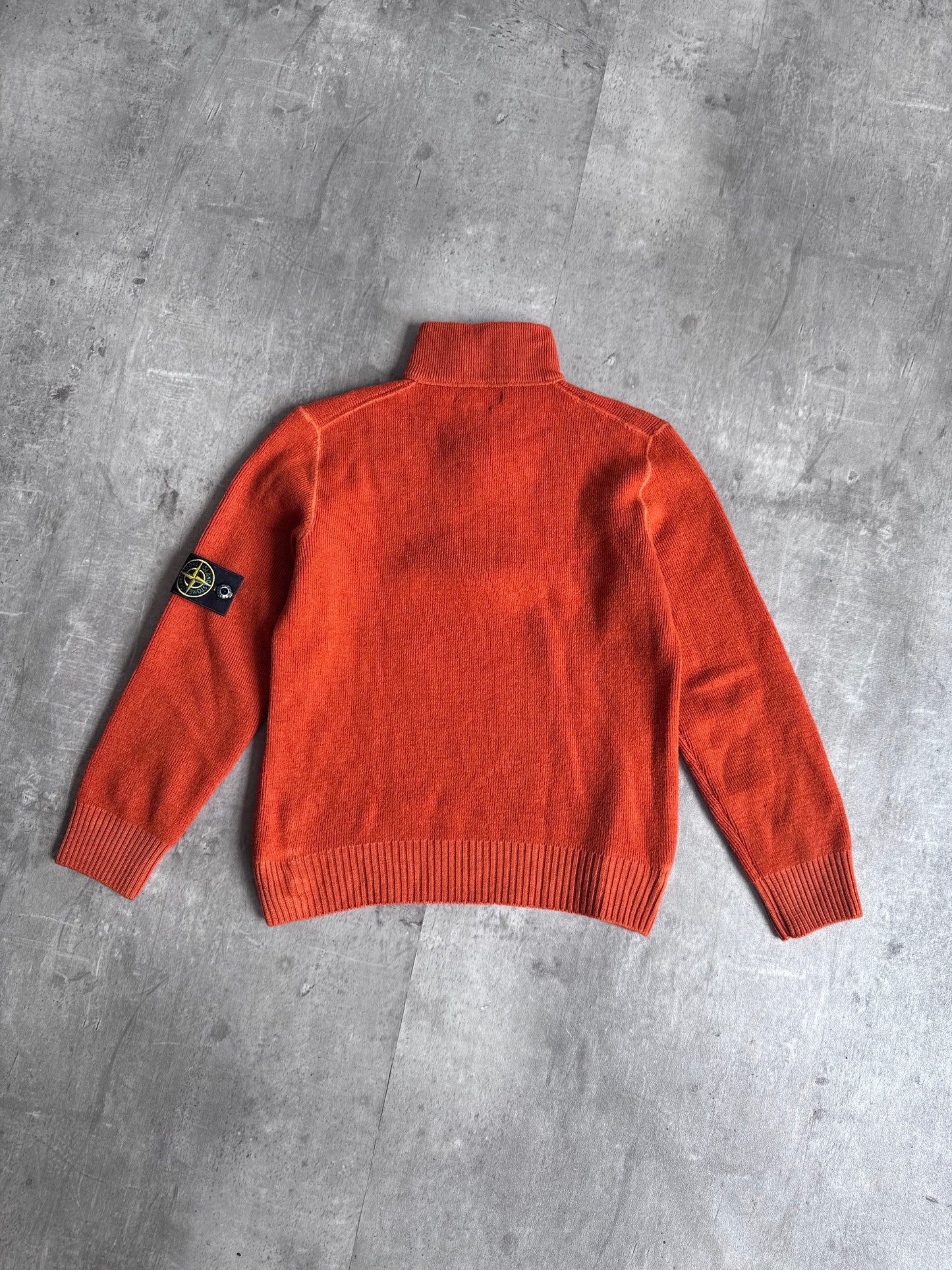 S/S2006 Stone Island Burnt Orange 1/4 Zip Knit Sweater
