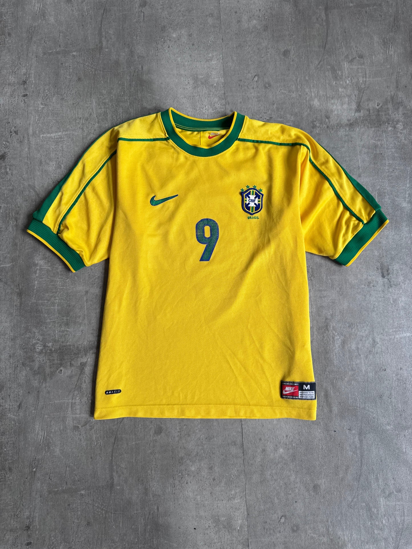 1998 Brazil "Ronaldo 9" Home Football Shirt