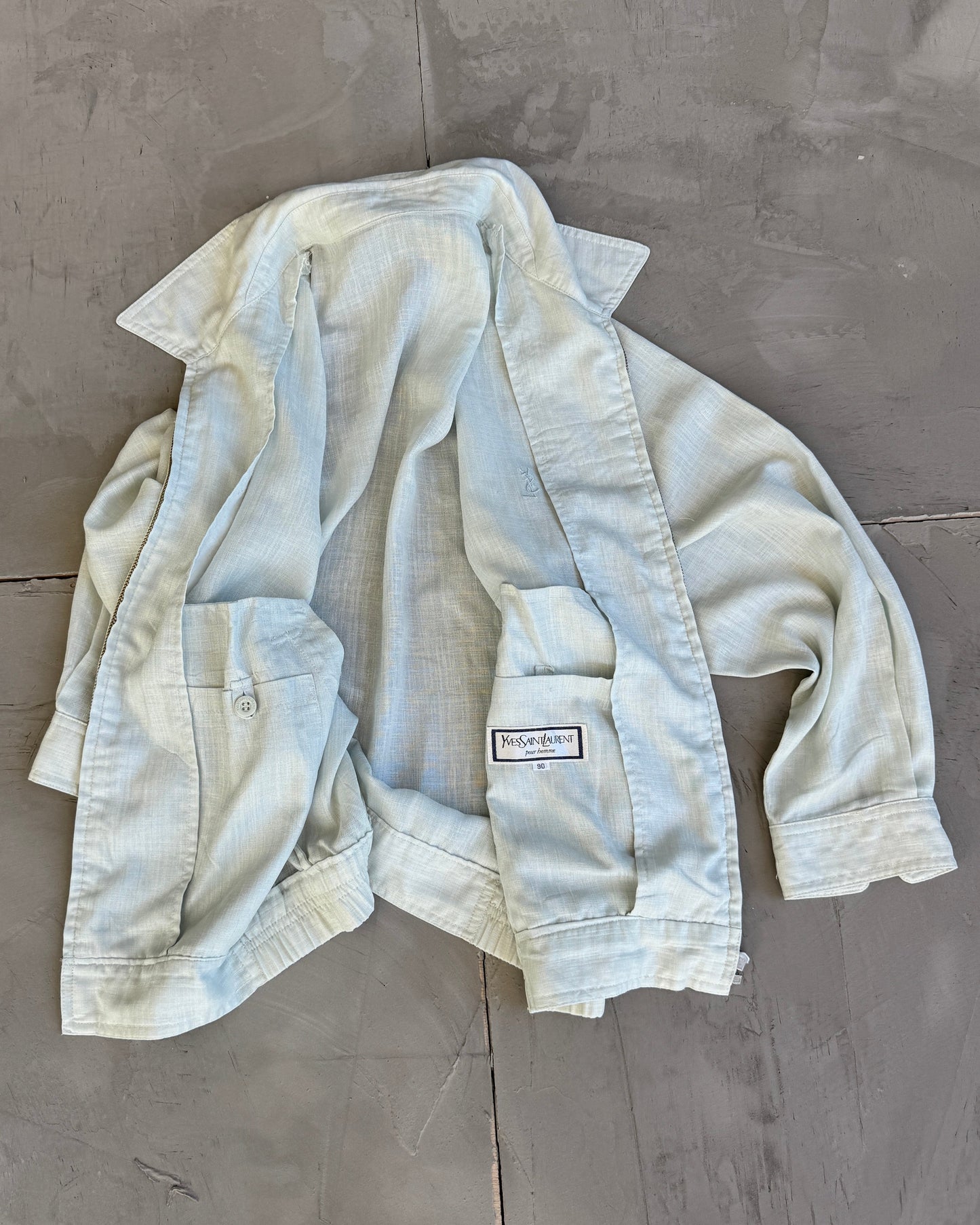 Yves Saint Laurent YSL Light Blue Linen Jacket