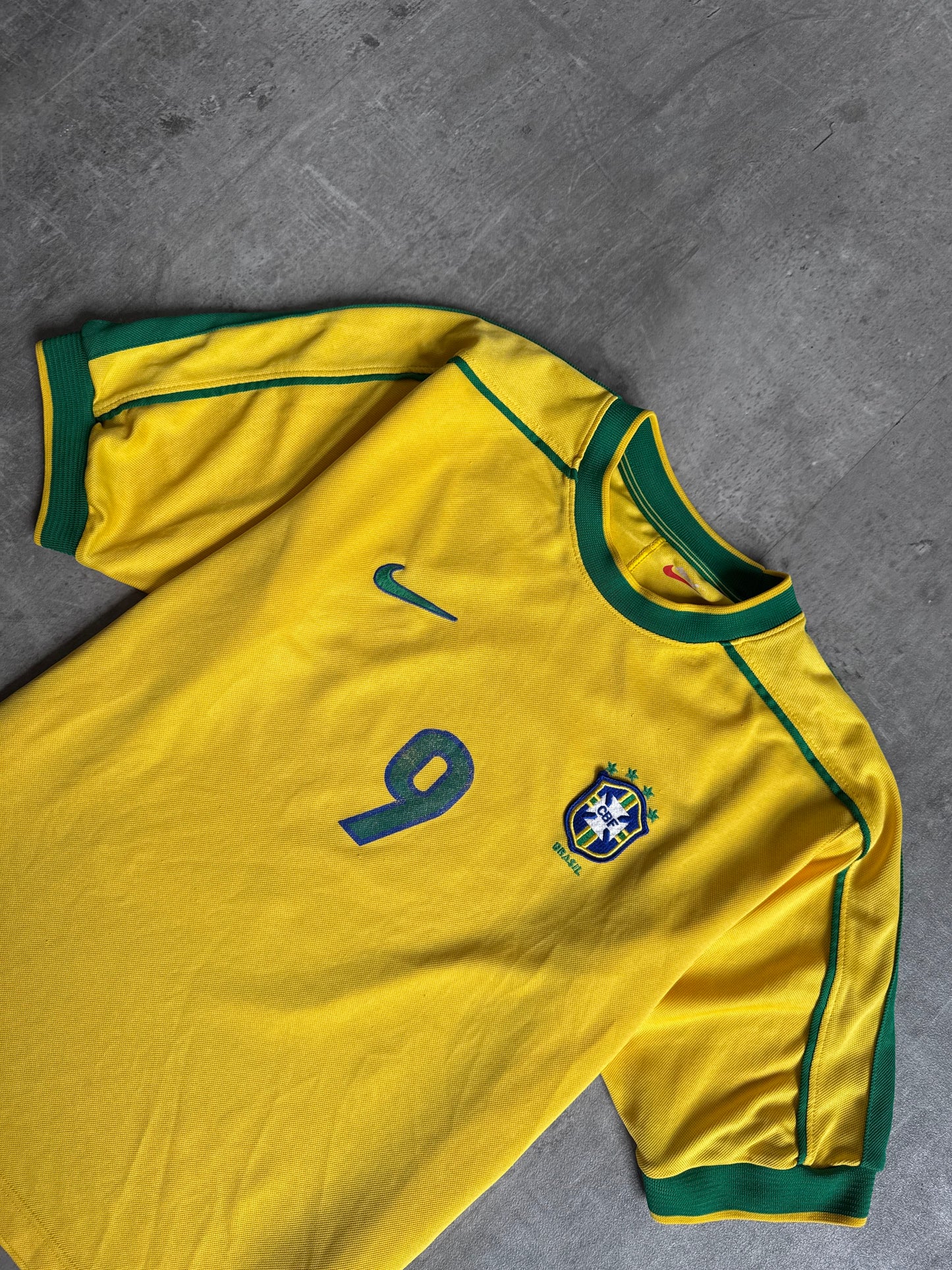 1998 Brazil "Ronaldo 9" Home Football Shirt