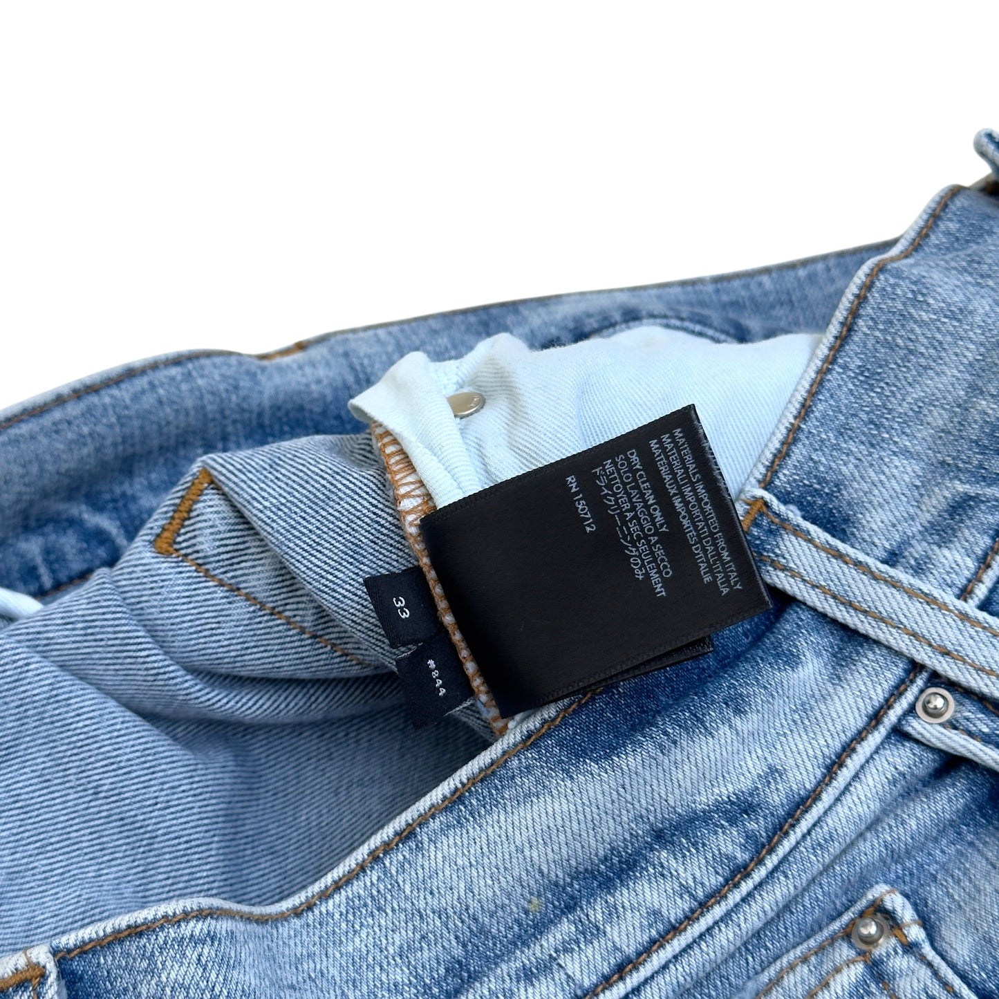 AMIRI X PLAYBOY MAGAZINE DISTRESSED SKINNY DENIM JEANS BLUE W33 / M | Medium, Blue