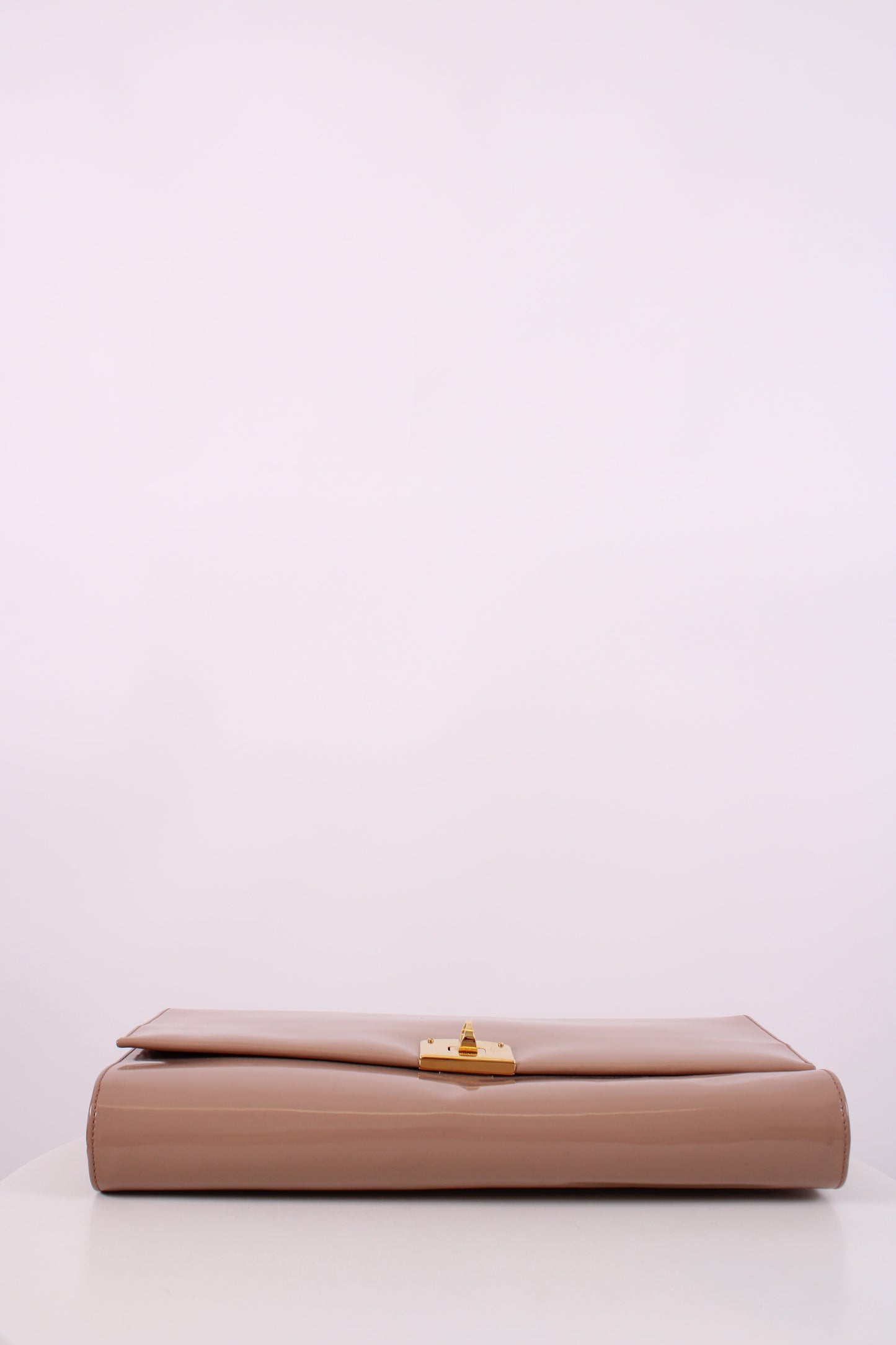 Sergio Rossi Patent Clutch Nude | O/S, Gold