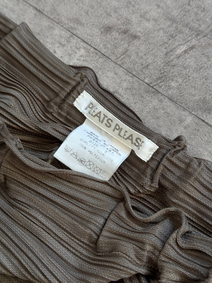 S/S 2006 Issey Miyake Pleats Please Lantern Pleated Harem Trousers FA276: SD284(01) | Small, Brown