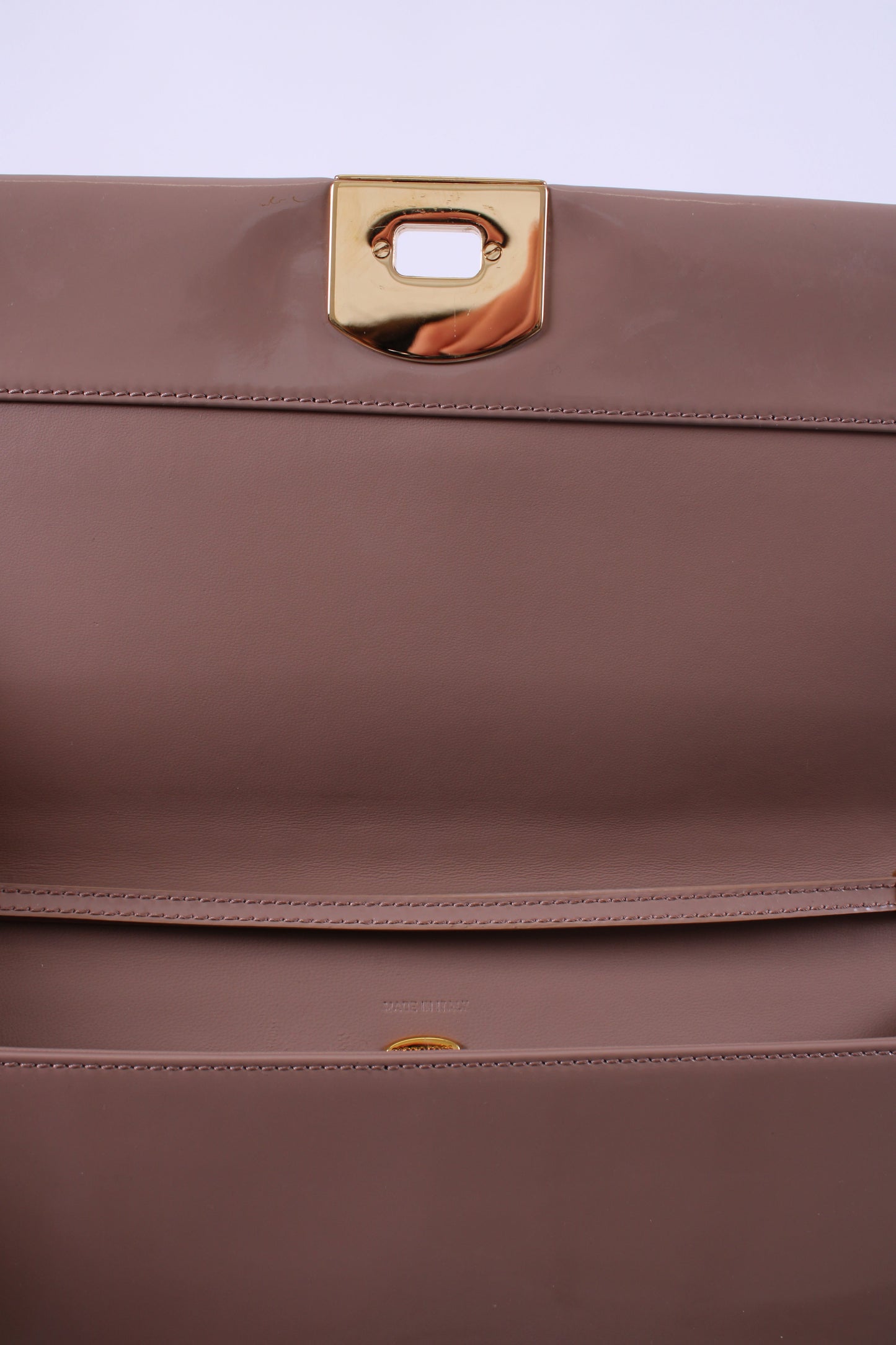 Sergio Rossi Patent Clutch Nude | O/S, Gold