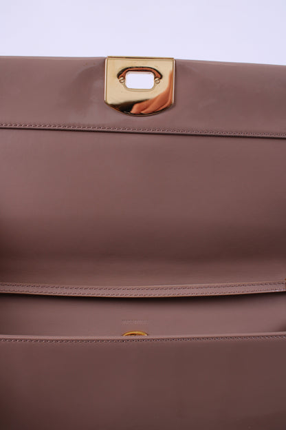 Sergio Rossi Patent Clutch Nude | O/S, Gold