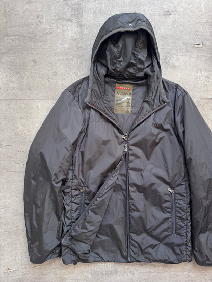 S/S 2005 Prada Sport Technical Padded Petrol Blue Jacket | Large, Blue