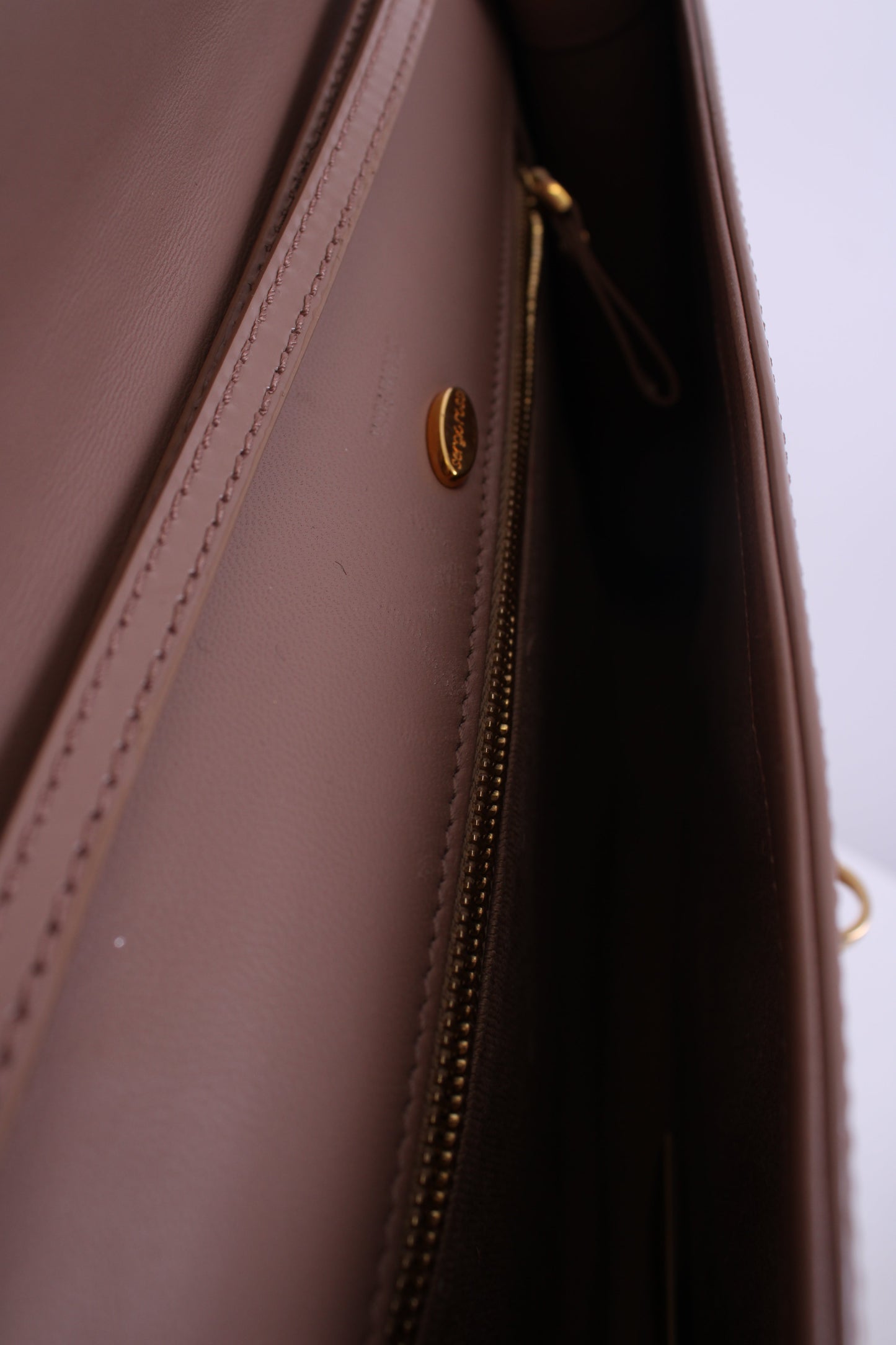 Sergio Rossi Patent Clutch Nude | O/S, Gold