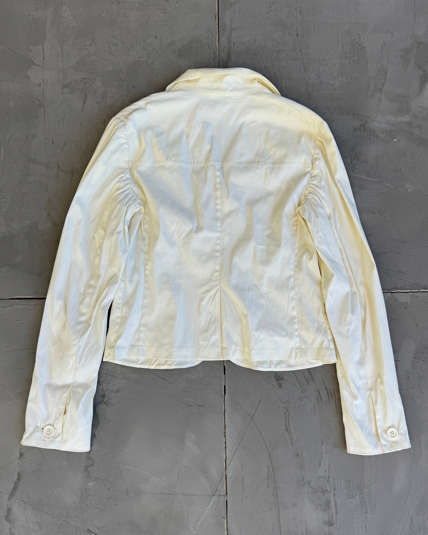 Prada Cream Lightweight Cotton Blazer - M