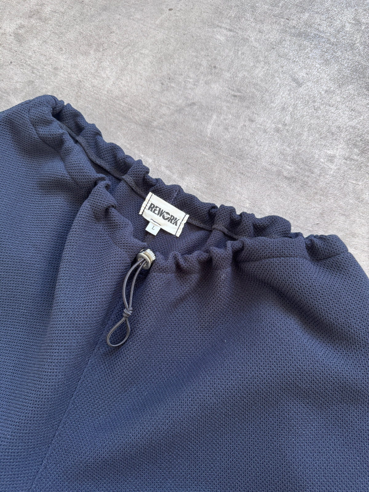 VT Rework: Textured Mesh Navy Oversized Balloon Pants | O/S, Navy