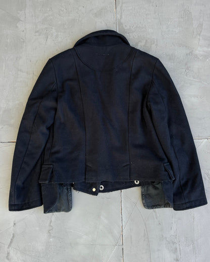 Maison Margiela MM6 Wool Asymmetric Button Up Jacket - L | Small, Black