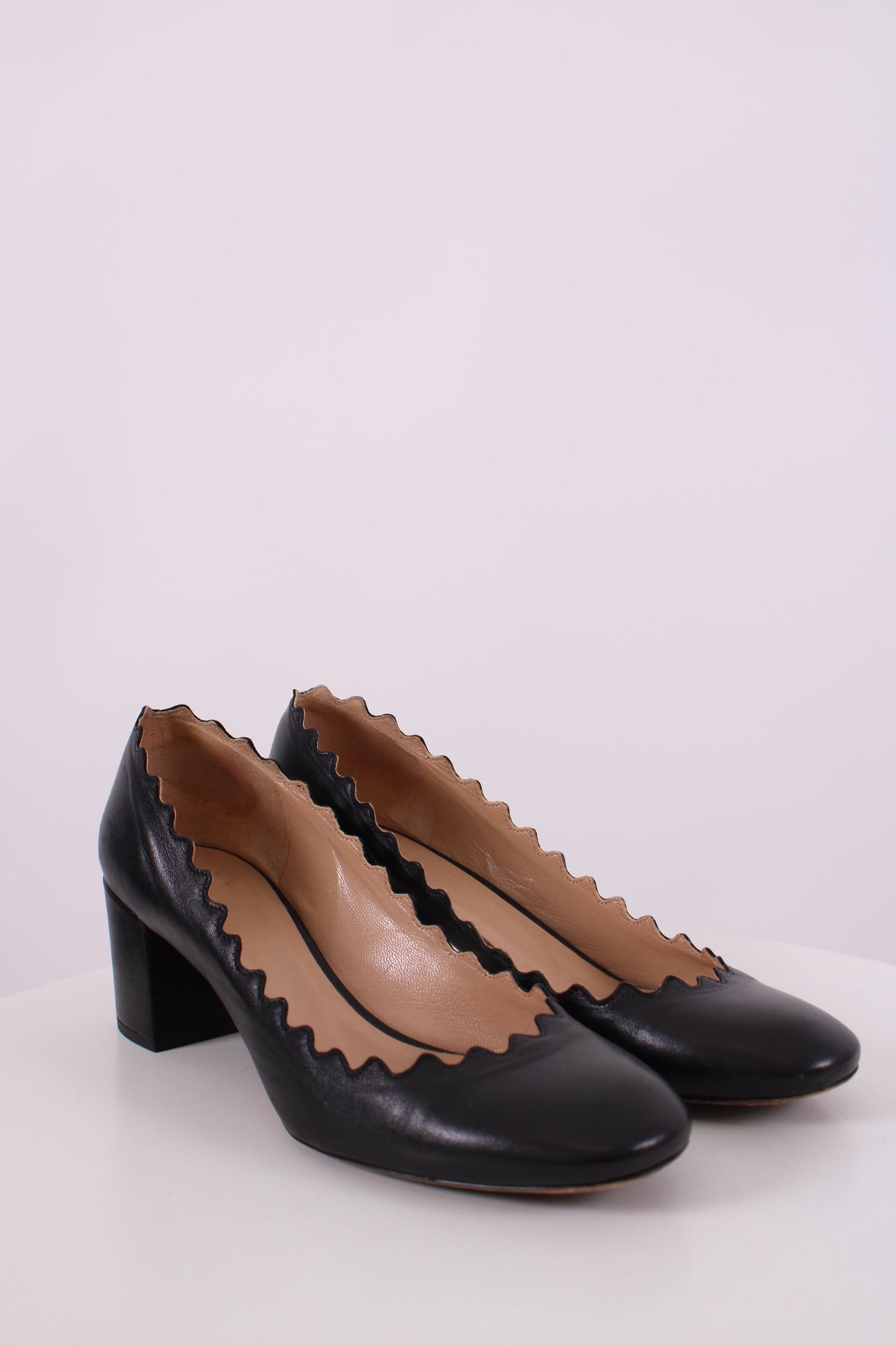 Chloe Scalloped Edge Heels Black 37.5 | O/S, Black