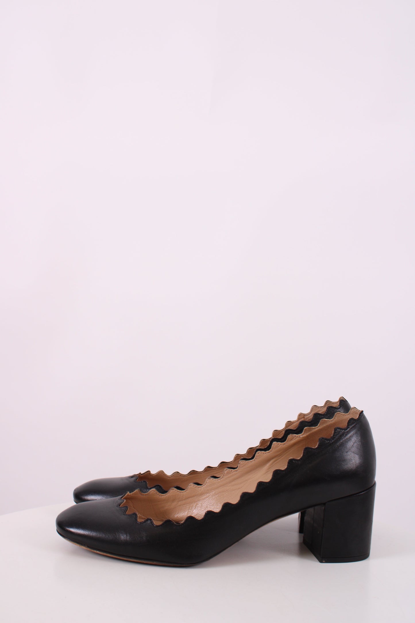 Chloe Scalloped Edge Heels Black 37.5 | O/S, Black