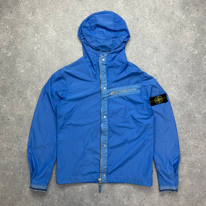 Stone Island Blue Spalmatura Nylon Hooded Jacket SS09 | Large, Blue