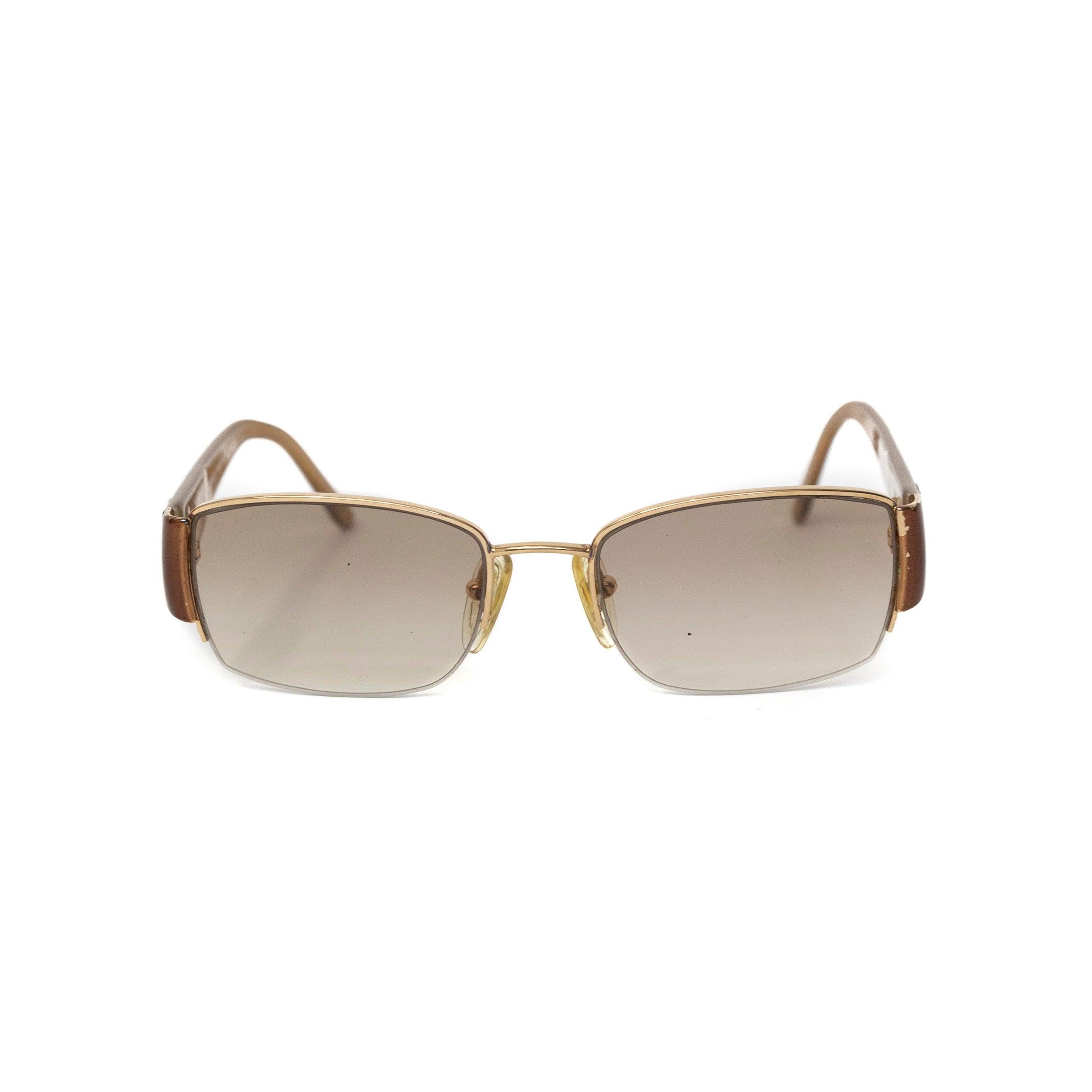 Outlet Versace Gold Square Eyeglasses Frames