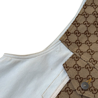 GUCCI GG CANVAS DENIM VEST JACKET WHITE / BEIGE 48 / M | Medium, Beige