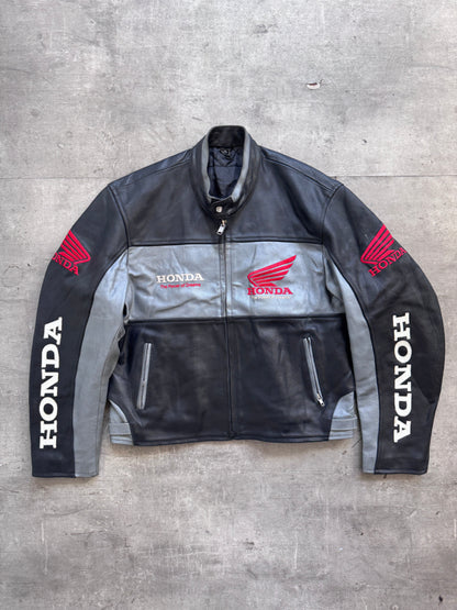 1990s Honda Heavyweight Moto Leather Racing Jacket | Extra Extra Large, Black