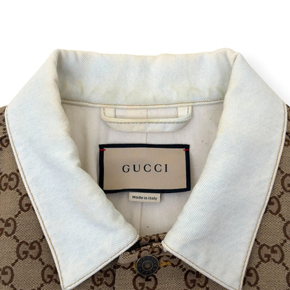 GUCCI GG CANVAS DENIM VEST JACKET WHITE / BEIGE 48 / M | Medium, Beige