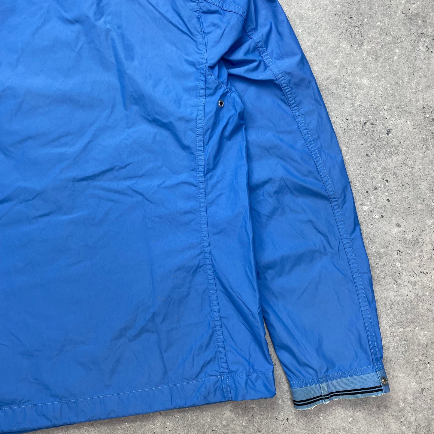 Stone Island Blue Spalmatura Nylon Hooded Jacket SS09 | Large, Blue
