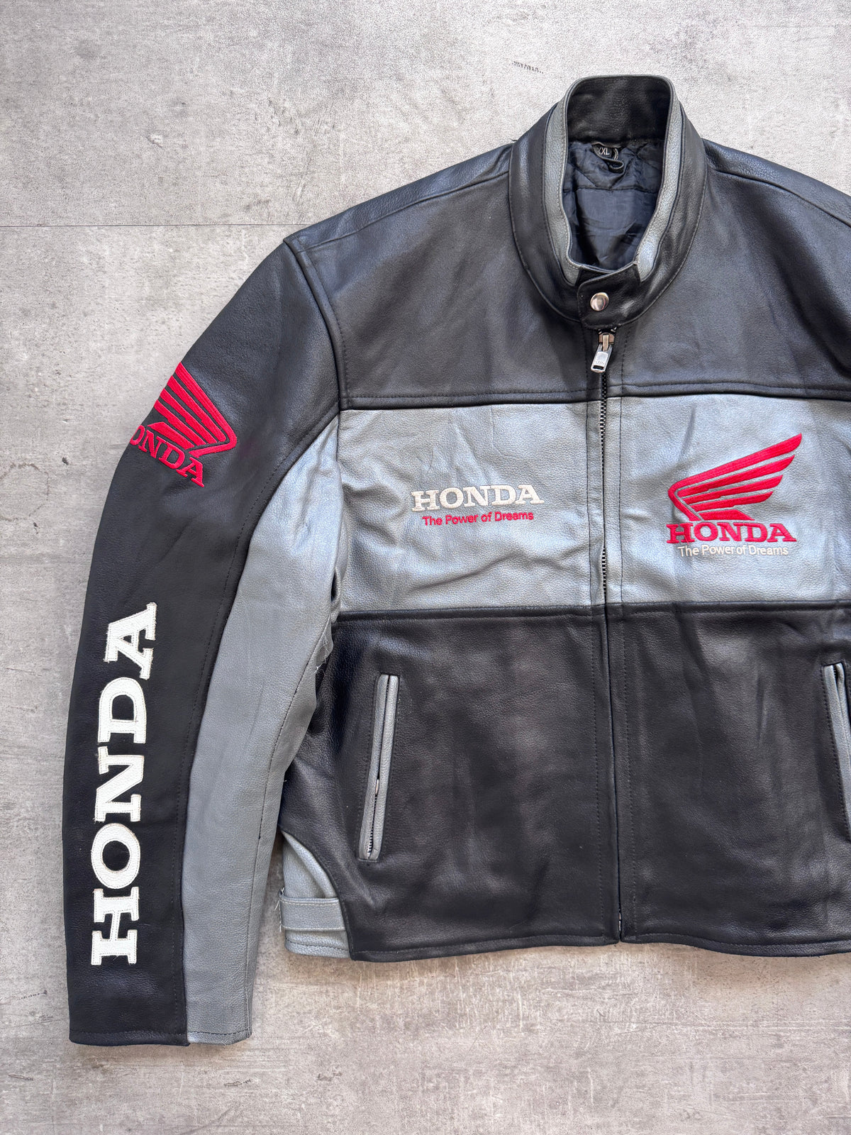 1990s Honda Heavyweight Moto Leather Racing Jacket | Extra Extra Large, Black