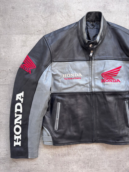 1990s Honda Heavyweight Moto Leather Racing Jacket | Extra Extra Large, Black