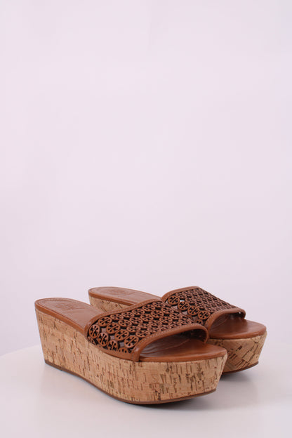 Tory Burch Flatform Cork Wedges Tan 37 | O/S, Tan