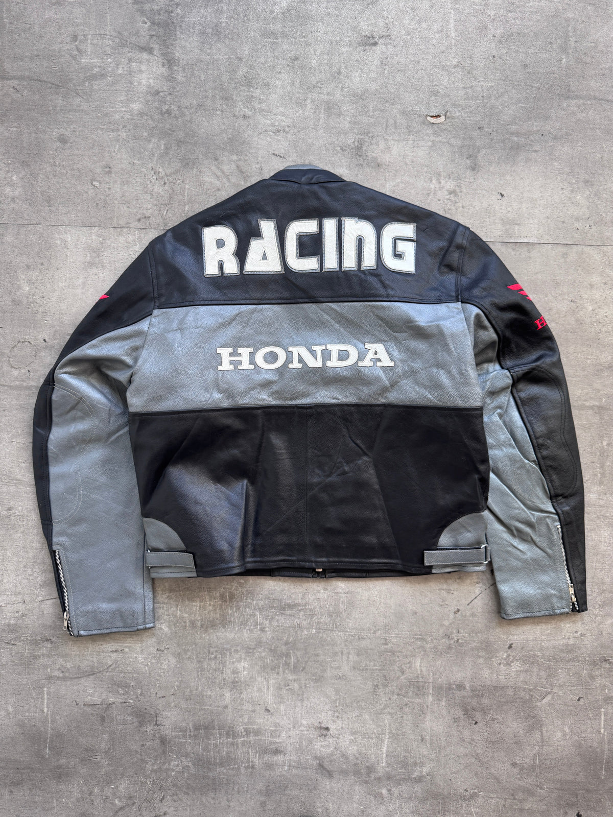 1990s Honda Heavyweight Moto Leather Racing Jacket | Extra Extra Large, Black