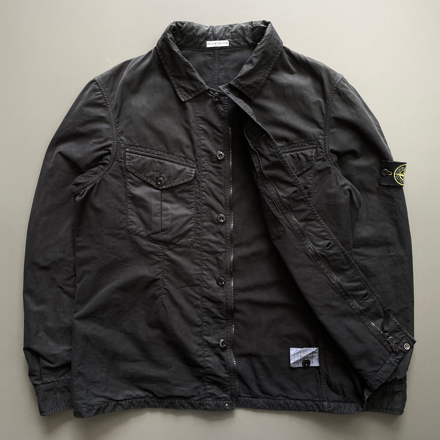 Stone Island Black AW07 Lined Overshirt Jacket | Large, Black