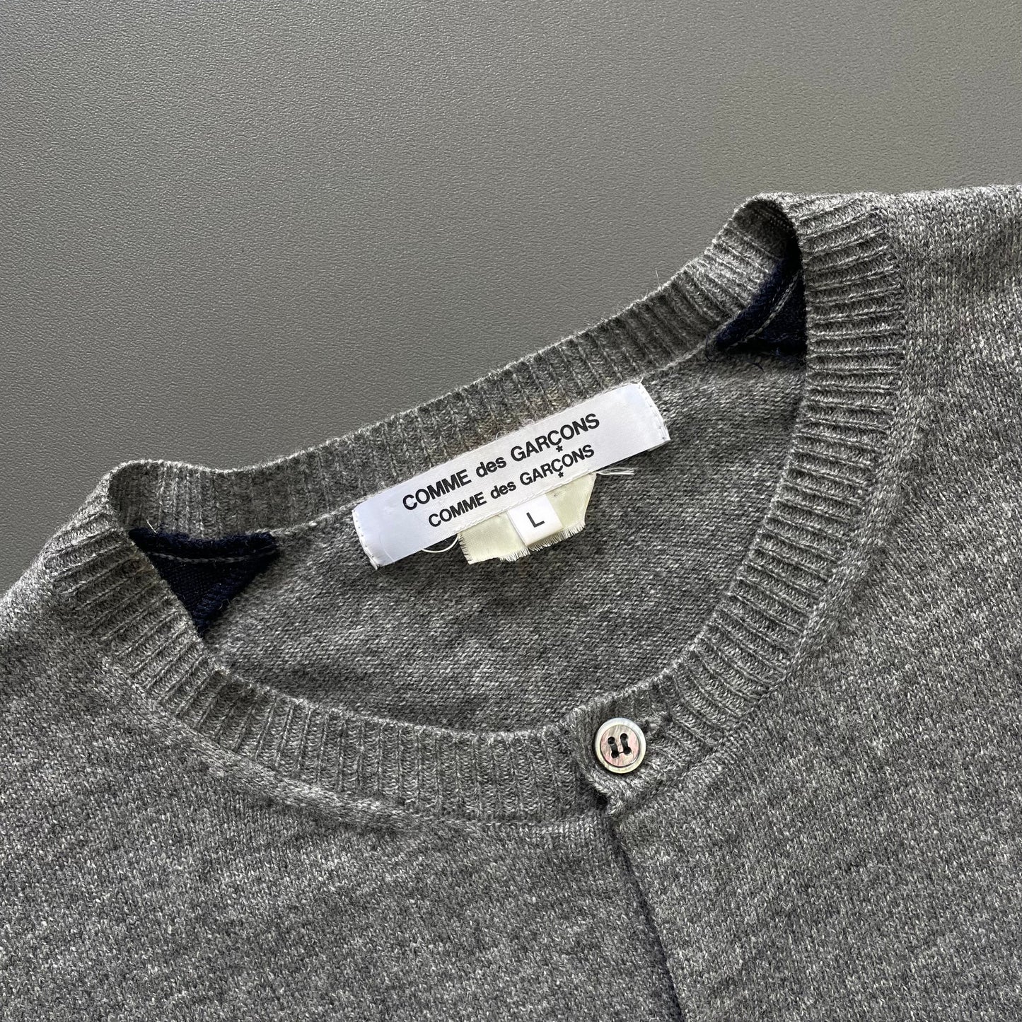 Comme Des Garçons Grey Red & Blue Cardigan | Medium, Multicoloured