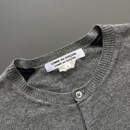 Comme Des Garçons Grey Red & Blue Cardigan | Medium, Multicoloured