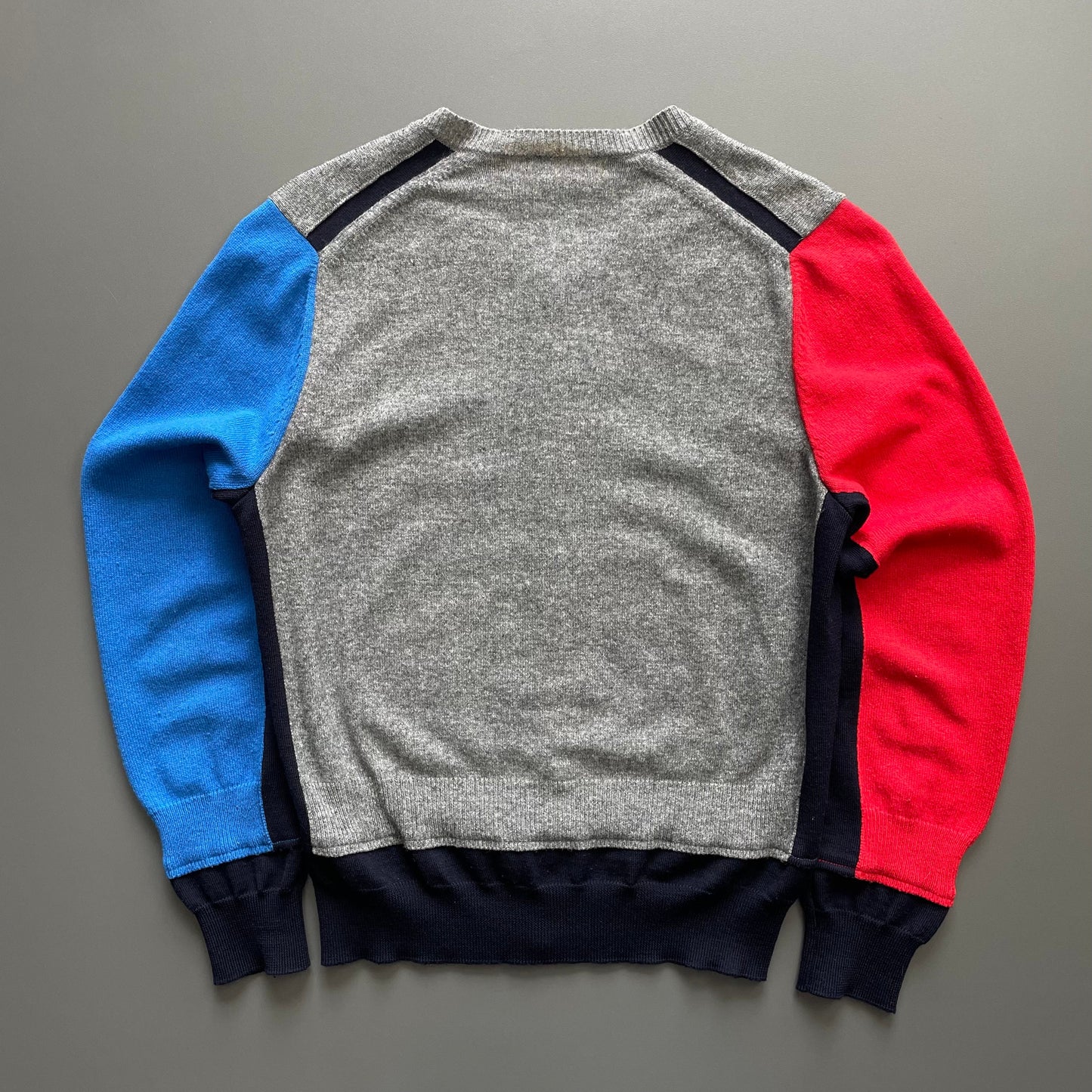 Comme Des Garçons Grey Red & Blue Cardigan | Medium, Multicoloured