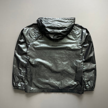 Prada Sport Forest Green 00s Waxy Hooded Windbreaker Jacket | Medium, Green